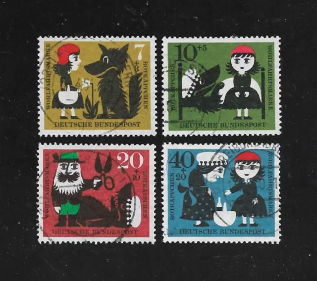 Briefmarken BRD / Bund 1960 Michel-Nr. 340, 341, 342, 343 gestempelt