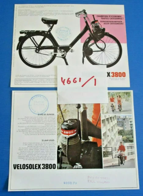 N°4661/1 : VELOSOLEX 3800 : prospectus , texte français , nederland text