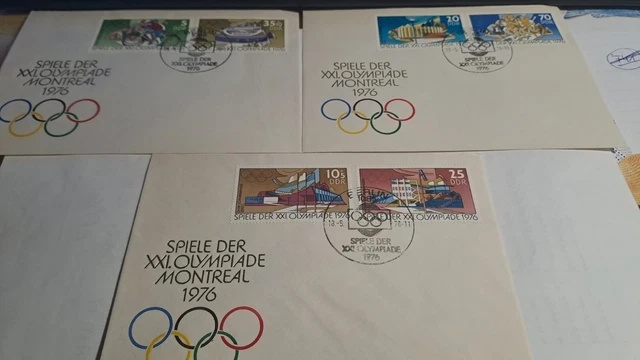 Briefmarkensammler 3xErsttagsbriefe  Deutsche Post Olympiade Montreal 1076