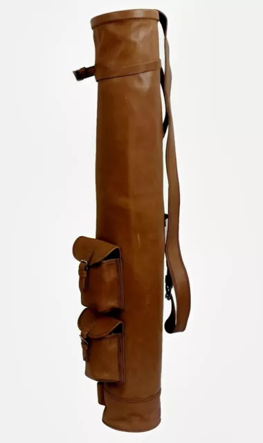 Real Leather Vintage Golf Bag Sunday Club Bag with Two Pockets Golf Pencil Bag