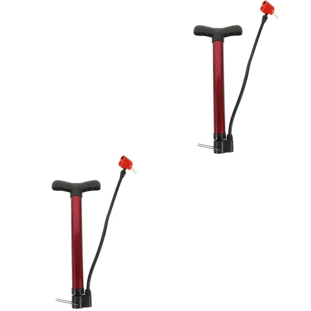 Juego de 2 infladores de neumáticos de bicicleta de plástico bomba de aire portátil rojo
