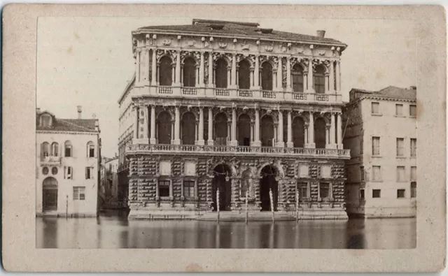 Echtes Original 1860er CDV ITALIEN Venedig, Palazzo Pesaro von CARLO PONTI