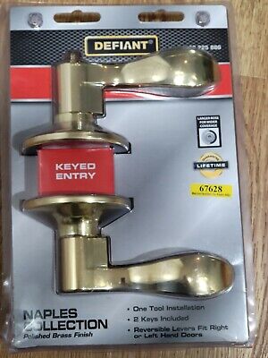 Defiant Naples Collection Polished Brass Keyed Entry Door Handle 1002225986!!!!!
