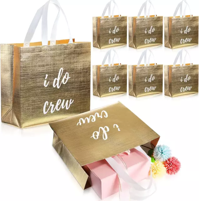 8 Pieces Bridesmaid Gift Bags I Do Crew Bachelorette Bags Bridesmaid Gifts for W