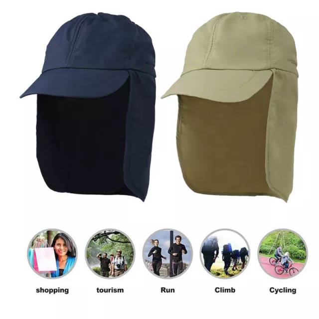 Men Sun Cap with Ear Face Neck Cover Flap Outdoor UV Protect Hiking Fishing Hat