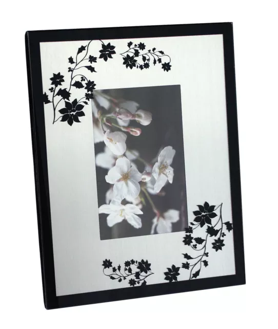 Cadre photo en Verre décoration fleurs Noires décoration maison