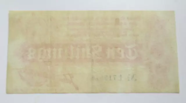 10 TEN SHILLING Note 10/- ~ Bradbury 1914 Emergency Issue ~ A1 719918 ~ TR1a 2