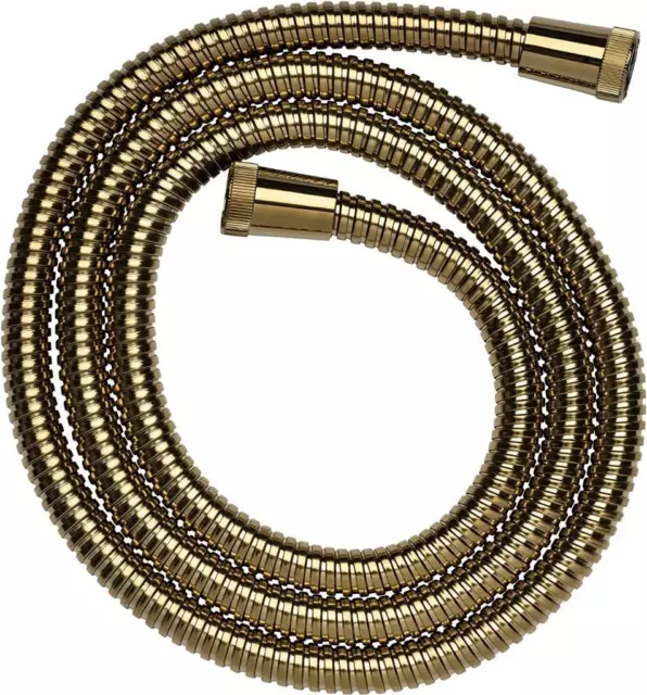 Croydex Gold 1.75m Stainless Steel Reinforced Shower Hose - Standard Bore