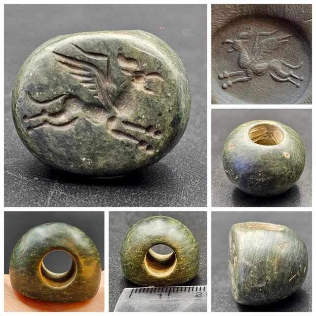 Ancient Sassanian jasper seal intaglio rare stamp Bead# B1