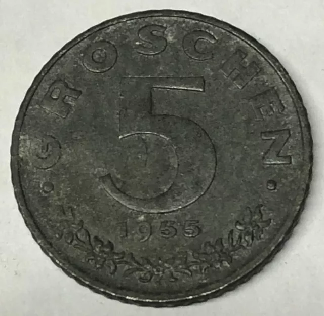 Austria 5 Groschen 1955 Coin