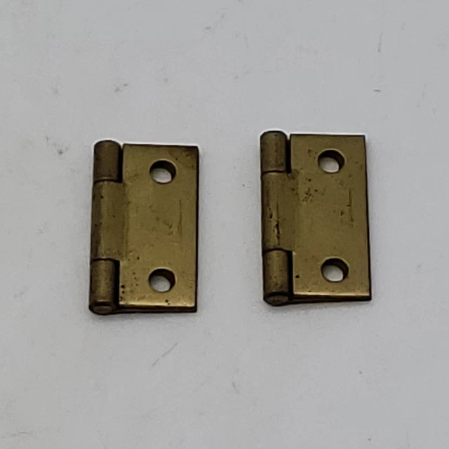 Vintage Brass Hinges - Four-hole Matching Pair Set, National Man Co.