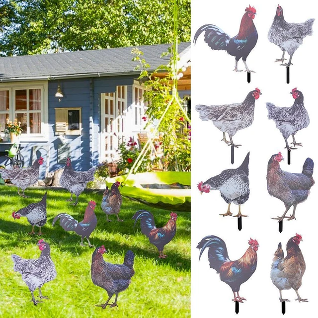 Sculptures Chicken Decorations Rooster Statues Yard Art Decor Garden Ornaments