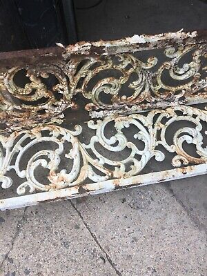 3 vintage c1930/40 metal porch supports decorative detail w brackets 8’ 9” x 13” 4