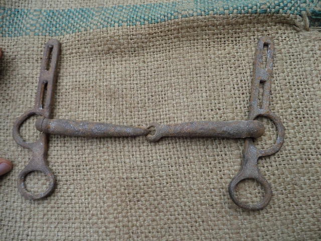 Antique Ottoman Empire Wrought Iron Horse Harness Bit Blacksmith Hand Forged