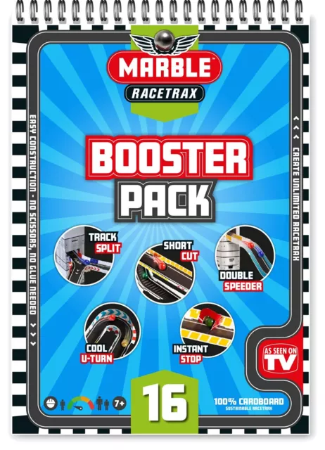 Marble Racetrax 868990 Marmel Mania Race Track Accessory, 16 Pieces, Extension w 2