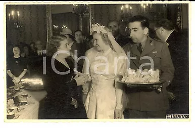 1940 ca GENOVA Coppia di sposi con le bomboniere *Foto METVAN VINTAGE