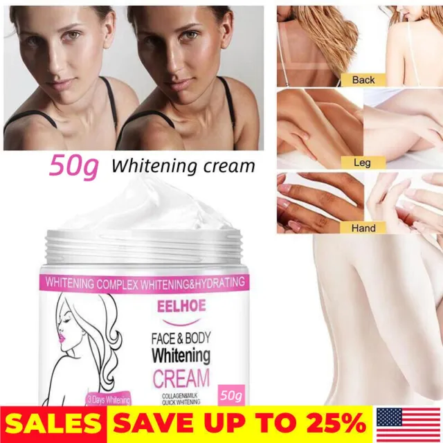 2023 Dark Skin Permanent Bleaching Cream Body Whitening Lightening Brightening~