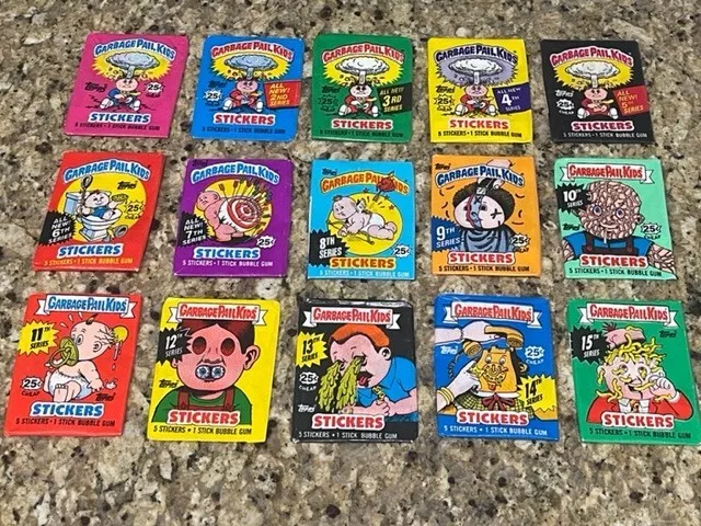 1985-88 Garbage Pail Kids Wrapper Set 1St - 15Th Series Os1-Os15 Gpk Wrappers