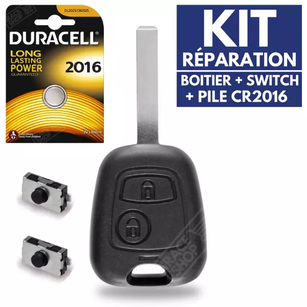 ✔KIT de réparation Coque Plip Télécommande pour Clé Peugeot 107 207 307