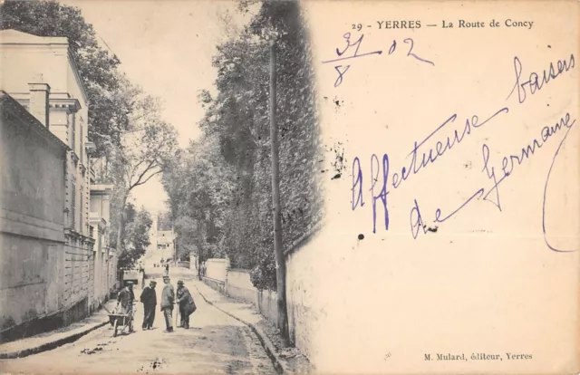 Cpa 91 Yerres La Route De Concy