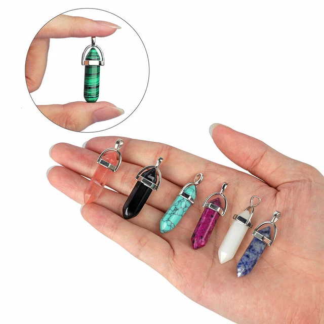 16PC Natural Quartz Crystal Point Chakra Healing Gemstone Pendant Necklace Stone 7