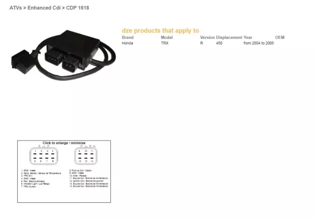 Dze Zündungsmodul Cdi Honda Trx 450R '04-05
