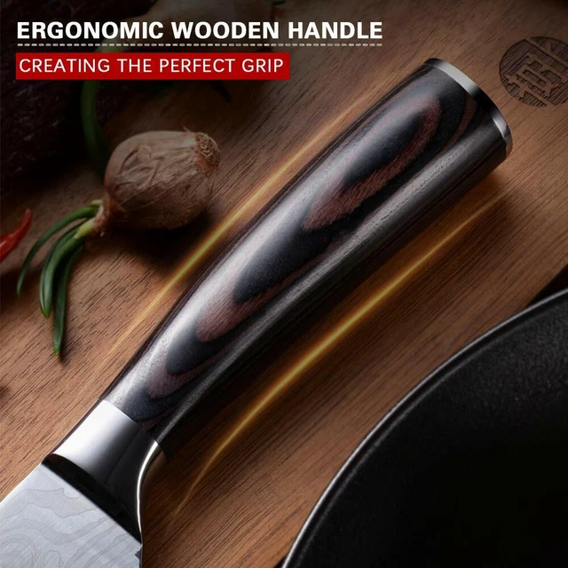 2 Küchenmesser 8 Zoll Schneidemesser Brotmesser Edelstahl Brotschneid Kochmesser 9