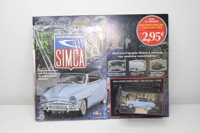 Voiture Miniature Simca Aronde Grand Large 1956 - Échelle 1/43 - Marque Altaya Ixo - Neuf Sous Vitrine