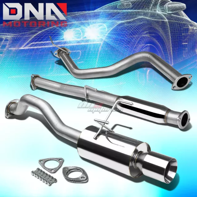 4"Rolled Tip Stainless Exhaust Catback System For 92-00 Civic 2Dr/4Dr Em/Ej/Eg