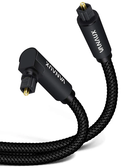 1M Câble Angle droit Câbles Toslink Fibre Optique son numérique tressé TV PS4 li