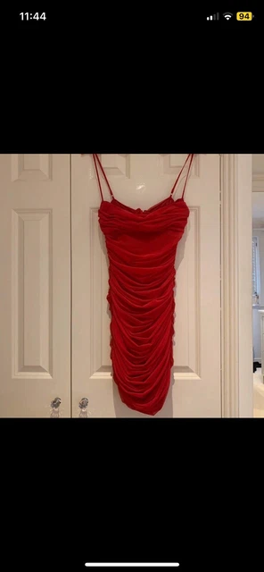 house of cb ella dress red Clothing : Bodycon Dresses : 'Ella' Red Gathered Mesh Mini Dress