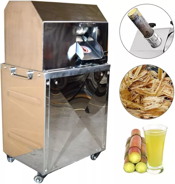 New Commercial Electric Sugar Cane Juicer Machine 4 Rollers 110V