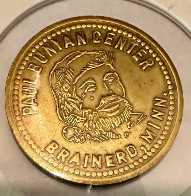 RARE Vintage GOOD LUCK SWASTIKA Coin/Token - Paul Bunyan Center - Brainerd, MINN