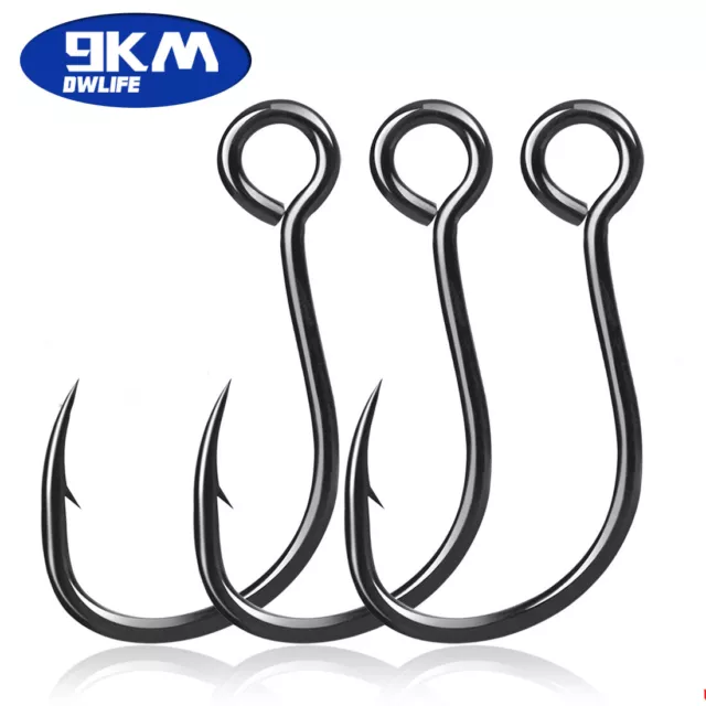 9KM Inline Single Hooks Siwash Hooks Saltwater Fishing Lures Replacement Hooks