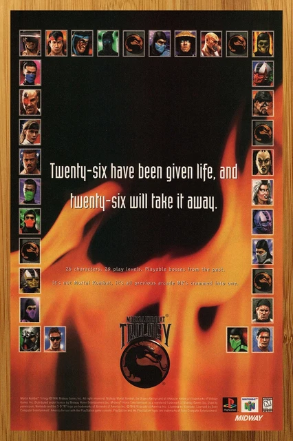 1996 MORTAL KOMBAT Trilogy PS1 N64 Saturn Vintage Print Ad/Poster ...