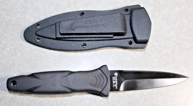 Smith & Wesson HRT Boot  Fixed Blade Knife Black Rubber Handle HRT Free Shipping