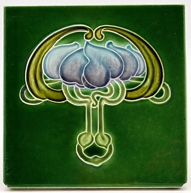 Antique Fireplace Tile Moulded Art Nouveau Majolica  By John Barratt C1907