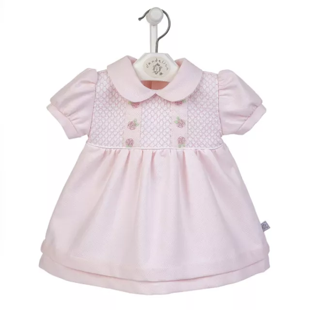 Pink Smocked Summer Dress Baby Girl Traditional Spanish Cotton Girls Newborn-6M