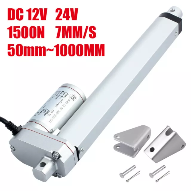 1500N Electric Linear Actuator Motor Lift Stroke 2~40inch 12V 24V 7mm/s Remote