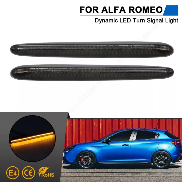 2x LED Seitenblinker Blinker für Alfa Romeo Giulietta 940 BJ 2010-2020 Schwarz