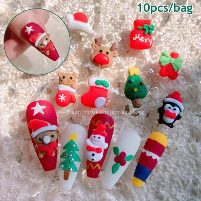 Accessoires Pour Ongles De Noël 10 Pièces Perceuse À Ongles De Dessin Animé #