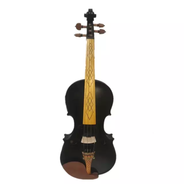 Black Electric Acoustic Violin 4/4 Maple Spruce Handmade Advance Sound 2