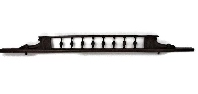 Hand Carved Wood Pediment Ornate Over door Architectural Reclaimed Spindles Vint