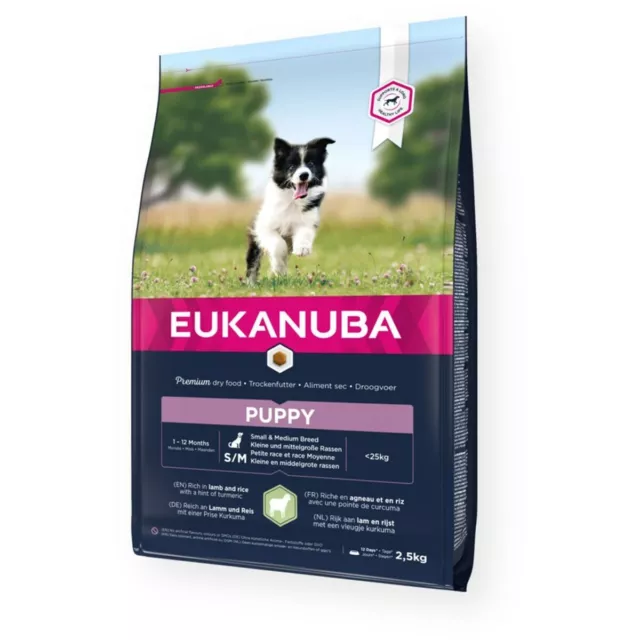 Nourriture Eukanuba Pupopy Small & Medium Petit/Junior Agneau Riz 2,5 kg