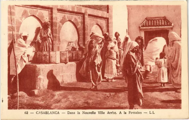 CPA AK MAROC CASABLANCA - In the New Arab City. A la Fontaine (92659)