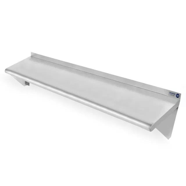Commercial Stainless Steel Restaurant Kitchen Shelf Wall Shelving - 14" x 60"