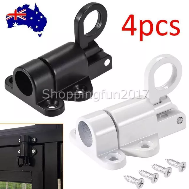 4SET Aluminum Alloy Door Latch Lock Window Gate Pull Ring Spring Bounce Latch OZ