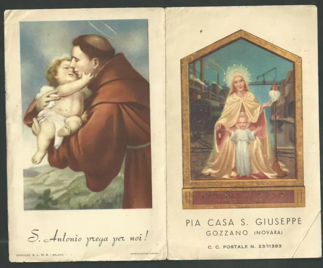 Estampa antigua de San Antonio de Padua andachtsbild santino holy card santini