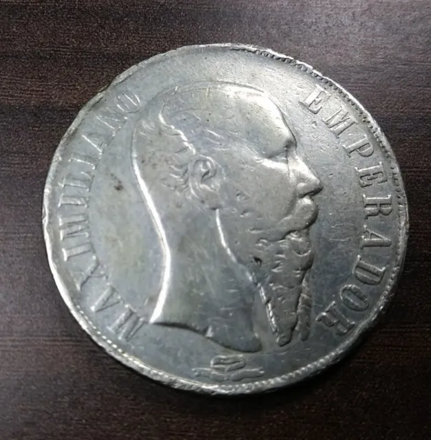 Mexico Un peso 1867 Maximilian - 1 peso maximiliano - Authentic & Tested (F1)