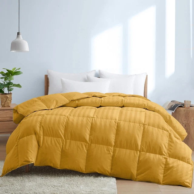 Goose Down Alternative Cotton Comforter & Sets Gold Stripes Select Item